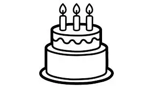 Como desenhar um bolo de aniversário passo a passo | Desenho de bolo
