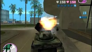 GTA Vice City destroying city with tank @TheDrakeClone