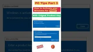 PC Tips Part 3 | How to Activate your PC Windows with original Product Key for Free #windows #diy