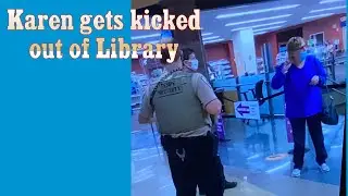 Older Karen vs Arizona cops. Tempe, Arizona Public Library. NO MASK!?!?