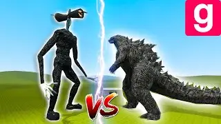 GMOD HUGE CARTOON SIREN HEAD [TREVOR HENDERSON] VS GODZILLA 2014 In Garry's Mod