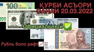 Официальные курсы валют к сомони TJS на 20.03.2022 | Курби асъор