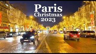 Paris New year 2024 - HDR walk in Paris Champs Elysées | Christmas walk in Paris - 4K HDR 60 fps