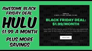 RUN Awesome NEW HULU Black Friday Deal with Cash Back Offers Ends SOON