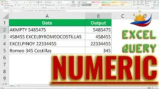 Excel Query: Remove Text Values and Return Numeric Values Only