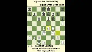 Magnus Carlsen vs Sipke Ernst | 2004 | 1-0 | Carlsen foreseen the final position when playing 21Bxh6