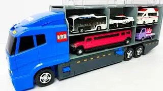 トミカ☆はたらくくるまのトミカのミニカーを開封してコンボイへ収納します☆Unboxing Tomica working car minicars in the convoy!