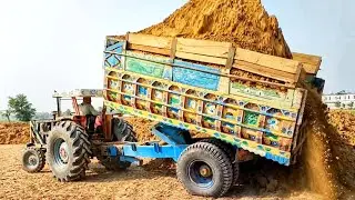 MF Tractor vs Mega Trolley - Massey Ferguson Tractor Trolley + Fully Over Load