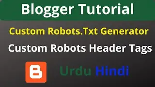 Blogger Custom Robots.txt Generator | Custom Robots Header Tags Urdu Hindi | Blogger Tutorials