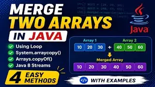 #28 Merge Two Arrays in Java | 4 Easy Methods with Examples