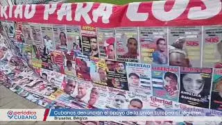 Exhiben la realidad cubana frente a la sede del Parlamento Europeo