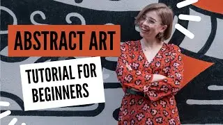Abstract painting tutorial for beginners. Relaxing art practice to cool down. Art therapy