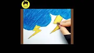 Thunder And Cloud Drawing | Easy Drawing Composition For Beginner | Easy Draw #youtubeshorts #shorts