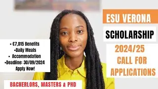 ESU VERONA SCHOLARSHIP 2024/25 CALL FOR APPLICATIONS| €7,015 BENEFITS| SCHOLARSHIPS IN ITALY