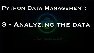 Python Data Management: 3 - Analyzing the data