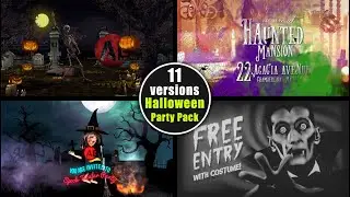 Halloween party invitation video Pack (11 versions) 2021