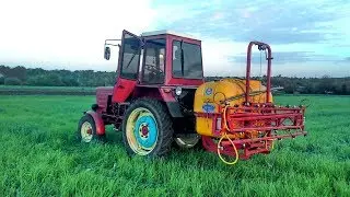 Т-25, Владимирец. Опрыскиватель навесной штанговый на 600л.