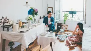 パリの友人のお家で、蚤の市で集めた素敵なアンティーク食器コレクションを見せてもらう日｜formes_du_temps｜flea market
