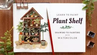 Tropical Plant Shelf: Tutorial from Drawing to Painting with Watercolors