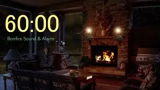 [Relaxing fireplace sound with alarm]60 Minute（1hour） Countdown Timer for work / study