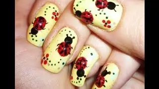 3D Gel Ladybugs Nail Art Design