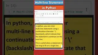 Multi-line Statement in Python | Py Fundamentals - 2