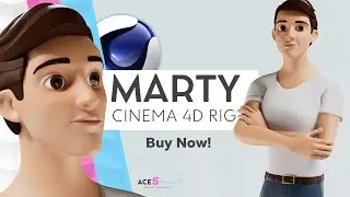 C4D Male Character Rig | Marty v2.0 | Cartoon Stylized Man. [Cinema 4d] | Animation ready