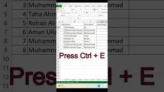 How to Flash Fill in Excel Shorts |  #excelshortcuts #excelworld #exceltech #exceltips #share