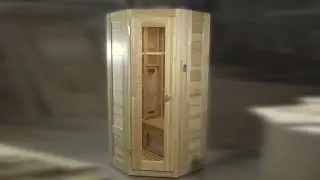 Кедровая 1местная угловая ик-сауна с керамич. нагревателями и макс. заполнением гималайской солью