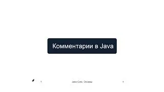 2.4 Комментарии в Java