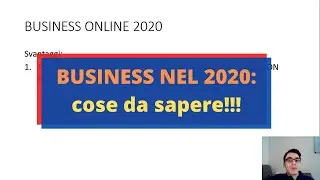Business nel 2020 - Rischi di farti male!!!