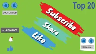 Top 20 -- Green Screen Animated Subscribe, Like and Share Button | By CTF Mentor