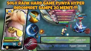 SOLO RANK BIKIN EMOSI! Hyper Indom4ret Bikin Game Sampai 30 Menit!Bruno Gameplay - Mobile Legends