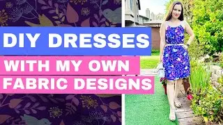 DIY dresses with my own fabric designs as a fabric designer