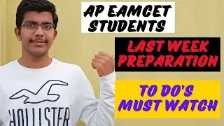 Most Important last week TO DO'S || AP EAMCET Students must watch || #eamcet #motivation