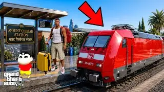 Franklin And Shinchan going To Train Journey From Los Santos To Mount Chiliad with Lester in GTA V