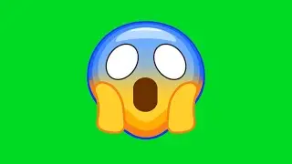 Face Screaming in Fear Emoji Green Screen