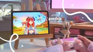 🪷 playing genshin on a cozy fall afternoon | 1hr of gameplay ambience (jp dub, ipad mini) ✩