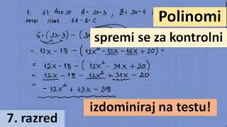 Polinomi priprema za kontrolni 7 razred