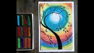 How To Draw Beautiful Scenery With Soft Pastels | Step By Step - Drawing tutorial for Beginners