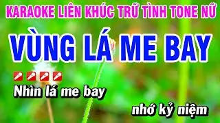 Karaoke Liên Khúc Trữ Tình Nhạc Sống Tone Nữ Dễ Hát - Vùng Lá Me Bay | Hoài Phong Organ