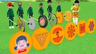 Scary Teacher 3D vs Squid Game WoodWheel Level Max vs Domino Honeycomb Candy Shape 5 Times Challenge