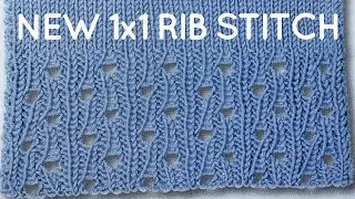❤️Новая ажурная резинка 1х1 + СХЕМА! NEW❤️ 1x1 rib stitch knitting pattern/Easy knit stitch