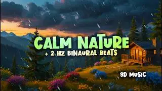 Nervous System Healing - Calm Nature 🌧️ 2 Hz Binaural Beats 8D ASMR Sleep Music