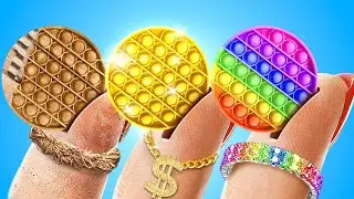 MAINAN FIDGET BOKEK vs KAYA vs SUPERKAYA || Cara Membuat Mainan Fidget DIY oleh 123 GO!