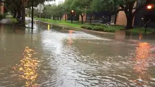 Hurricane Harvey flooding in Montrose, Houston, Texas