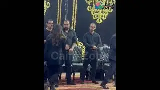 علامات الحزن علي وجه حسين فهمي و اشرف زكي و روجينا في عزاء الفنان حسن يوسف