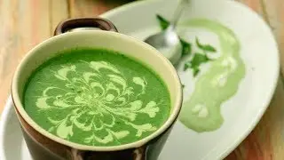 पालक का सूप | Restaurant style cream of spinach soup by Tarla Dalal