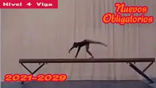 NEW Level 4 Balance Beam Routine  Nuevo Nivel 4 Viga  gymnastics official routine GIMNASIA 2021-2029