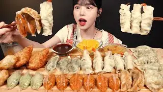 SUB)Dumpling Party! Crispy Fried Dumping Kimchi Dumpling Jumbo Dumpling Shrimp Dumpling Mukbang ASMR